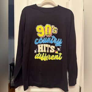 90's Country Hits Graphic Long Sleeve Shirt
